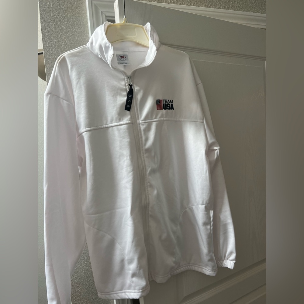 White Team USA zip up
